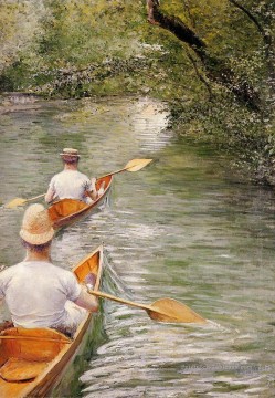 Gustave Caillebotte œuvres - Perissoires aka Les Canoës Gustave Caillebotte